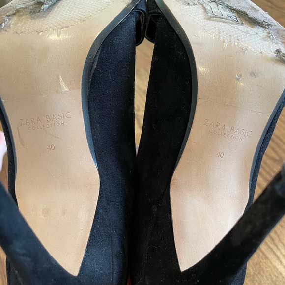 Zara black suede heels size 9 - Picture 5 of 5